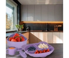 KIK Vaikiškų silikoninių įrankių rinkinys 8 vnt violetinės spalvos