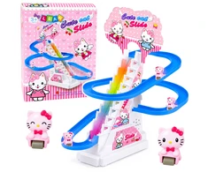 Lean Toys Interaktyvi kačiukų trasa su judančiais laiptais ir šviesos bei garso efektais