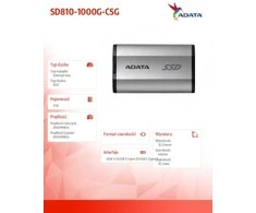 ADATA Išorinis kietasis diskas SSD SD810 1TB Sidabrinis pilkas