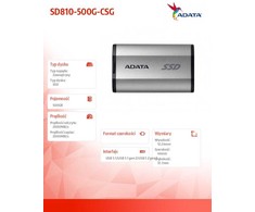 Kietasis diskas SSD - Adata SD810 500 GB Juoda/Sidabrinė