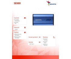 Kietasis diskas Adata SE880 500GB SSD mėlyna