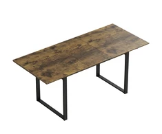Išskleidžiamas valgomojo stalas 6–8 asmenims, su plieniniu rėmu, tigrinės medienos imitacijos ir juodas, 140–180 × 80 × 75 cm