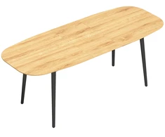 Išskleidžiamas valgomojo stalas 6–8 asmenims, ąžuolo spalvos ir juodas, 160–200 x 80 x 76 cm