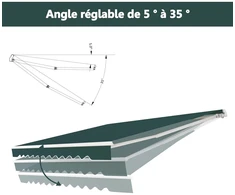 Ištraukiama reguliuojamo kampo markizė, žalia, 3 × 2,5 m