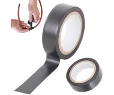 Izoliacinė PVC juosta, 17 mm x 9 m, juoda, atspari vandeniui