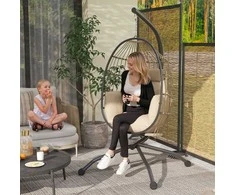 Kabantis krėslas juoda ir khaki