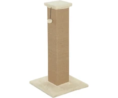Kačių draskyklė su džiutu ir kabančiu kamuoliuku, smėlinė, 81 cm