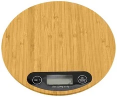 Virtuvinės svarstyklės Elektroninės bambukinės virtuvės svarstyklės su LCD ekranu 5kg