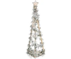 Medinė Kūčių eglutė su šviesos kūgiu - 68 cm su 40 LED