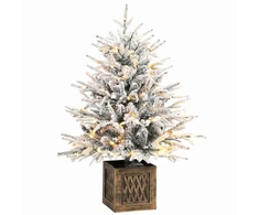 Kalėdinė eglutė su LED apšvietimu, apsnigta, žalia ir balta, 90 cm