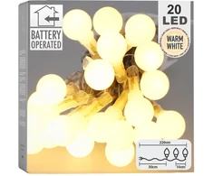 Kalėdiniai LED šviečiančios kamuoliukai 20 LED 200 cm