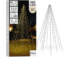 Kalėdinė girlianda 360 LED ant vėliavos stiebo
