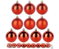 Party Deco Kalediniai papuošimai Raudoni 6 cm - 9 vnt. Nepažeidžiami