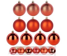 Party Deco Kalėdų kamuoliukai 7 cm 6 vnt - Beikraštiai raudoni