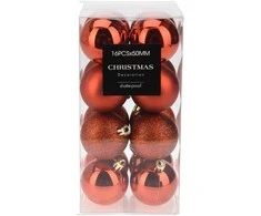 Party Deco Kalėdiniai kamuoliukai Rudi 5 cm 16 vnt - Kalėdų dekoracijos