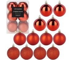 Christmas Decoration Kalėdiniai Žaislai Rinkinys 12 Vnt. Raudoni 6 cm