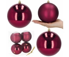 Kalėdiniai žaisliukai Springos 12 cm 4 vnt bordo