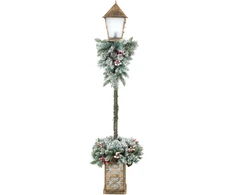 Kalėdinis lauko žibintas su 50 daugiaspalvių LED, žalias ir baltas, 43 × 43 × 150 cm