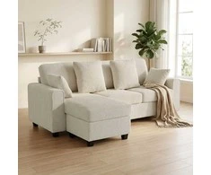 Kampinė sofa smėlinė