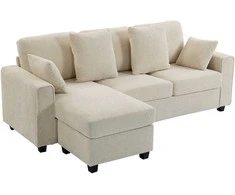 Kampinė sofa smėlinė