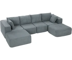 Kampinė sofa tamsiai pilka