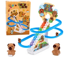 Lean Toys Kapibarų traselė su judančiais laiptais, 3 figūrėlės