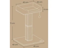 Songmics Katės draskyklė FEANDREA 71 cm, šviesiai pilkas