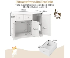 Katės kraiko dėžės spintelė 100 x 45 x 80 cm