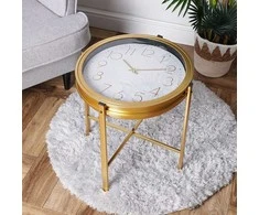Home Styling Collection Šoninis staliukas su laikrodžiu 42 cm auksinis