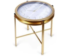Home Styling Collection Šoninis staliukas su laikrodžiu 42 cm auksinis