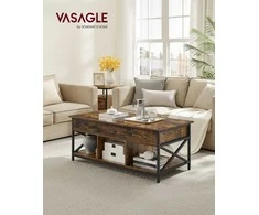 Songmics Kavos staliukas 60 × 120 × (48–62) cm