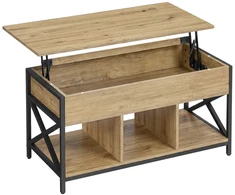 Valora Kavos staliukas su reguliuojamo aukščio stalviršiu, artisano ąžuolo ir juodos spalvos, 100 × 50 × 49–62 cm