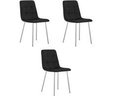 Kėdė KARA su veliūriniu apmušalu ir chromuotomis kojomis, juoda, 87 × 45 × 50,5 cm, 3 vnt.