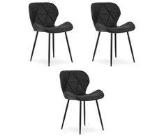 Kėdė Mango iš dirbtinės odos, juoda, 76,5 × 46 × 53 cm, 3 vnt.