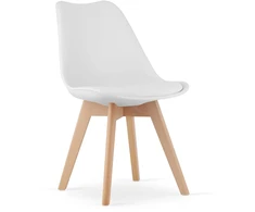 Leobert Kėdė MARK su buko medienos kojomis, balta, 82 × 49 cm