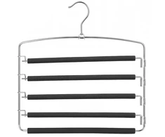 SONGMICS Kelnės pakaba, taupanti vietą, 3 vnt. rinkinys Daugiafunkcinė metalinė pakaba, tvirta, neslystanti paminkštinta, pasukamos kelnės pakabos, po 5 džinsus, kostiumines kelnes, šalikus, kaklaraiščius