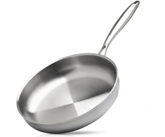 Keptuvė iš trisluoksnio nerūdijančio plieno, sidabrinė, 28 cm