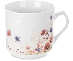 Keraminis puodelis su aguonų motyvu, įvairiaspalvis, 650 ml, 14 × 11 × 10 cm