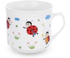 Keraminis puodelis su boružėlių motyvu, 650 ml, įvairiaspalvis, 14 × 11,5 × 10 cm