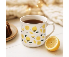 Keraminis puodelis su citrinų motyvu, įvairiaspalvis, 650 ml
