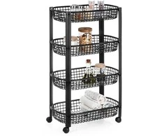 Excellent Houseware Mobilus stalčius 4 lygių su ratukais 46,5x26x79 cm - Vonios ir virtuvės trolis