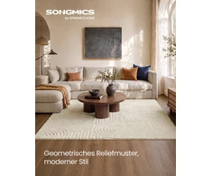 Songmics Kilimas, kreminės baltos spalvos, 230 × 160 cm