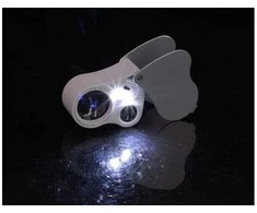 Kišeninė juvelyrinė lupa su LED apšvietimu ir UV funkcija 25x-50x