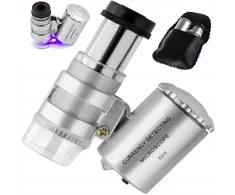 Kišeninis mikroskopas su LED ir UV apšvietimu, 60x