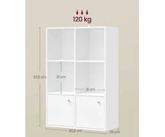 Songmics Knygų lentyna 29 × 65,8 × 97,8 cm