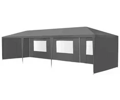 MultiGarden Komercinė sodo paviljono palapinė 3x9 m 8 sienelėmis pilka