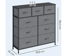 Komoda 30 x 98.8 x 95.2 cm 9 stalčiai