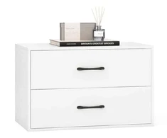 Komoda su 2 stalčiais, sudedama, balta, 60 × 34 × 38 cm
