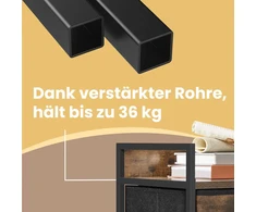 Songmics Komoda su 5 stalčiais vintage ruda-juoda