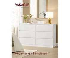 Songmics VASAGLE komoda Kailyn su šešiais stalčiais miegamajam